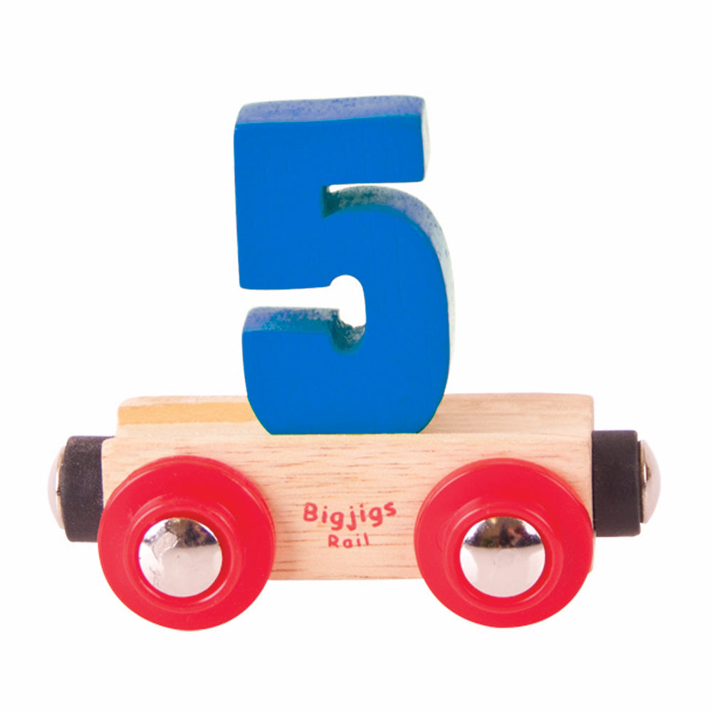 Personalised Wooden Rail Numbers | Number 5 (Blue) | Bigjigs Rail ...