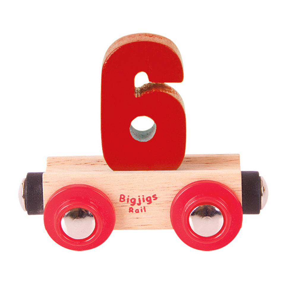 Rail Name Letters and Numbers 6 Dark Red