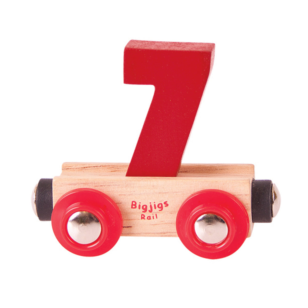 Personalised Wooden Rail Numbers | Number 7 (Blue) | Bigjigs Rail ...