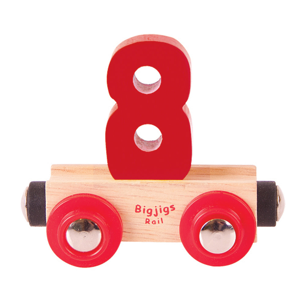 Rail Name Letters and Numbers 8 Dark Red