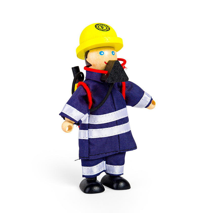 Fireman Toy Set | Wooden Dolls | Bigjigs Toys