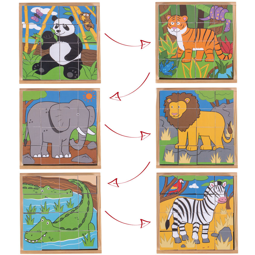 Wild Animal Cube Puzzle