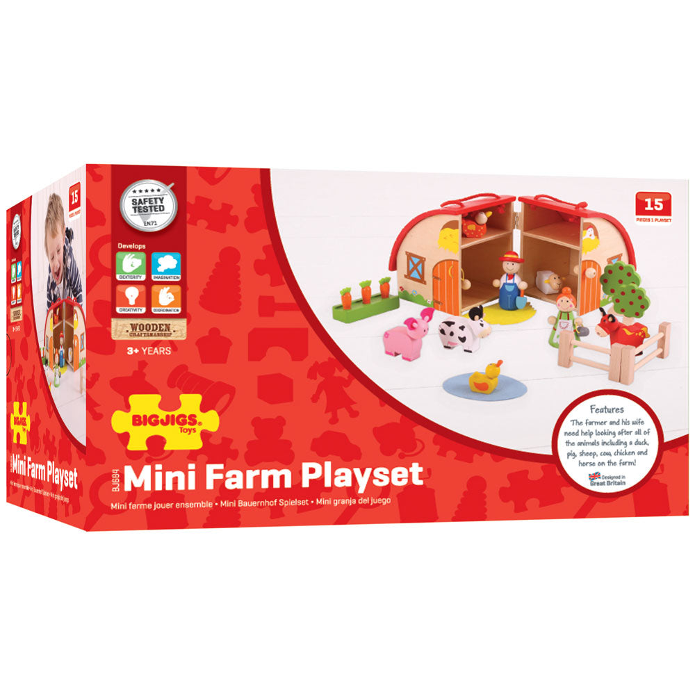 Mini Wooden Farm Set Farm Toys Bigjigs Toys