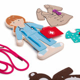 Lacing dress-up girl