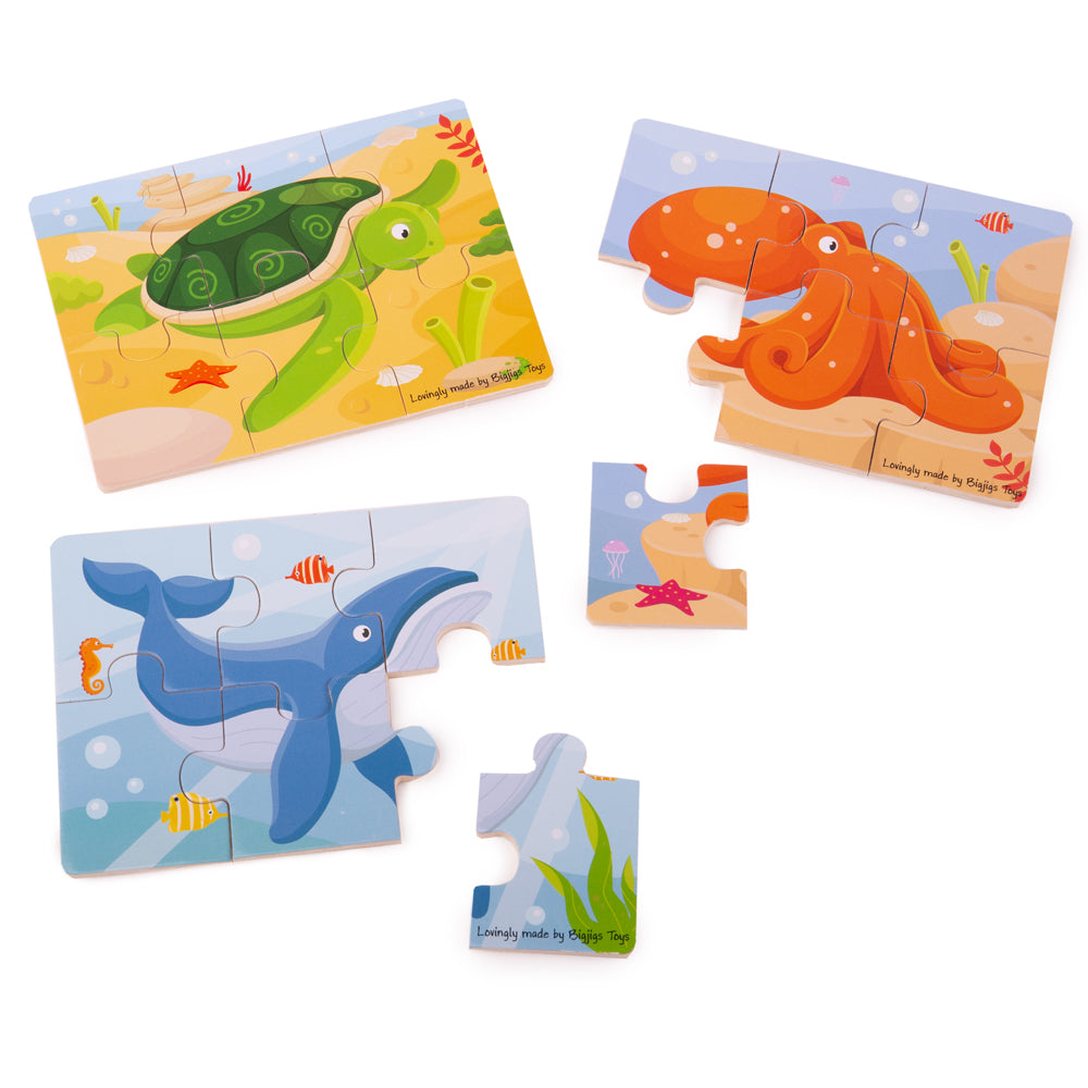 Sealife (6 Piece Puzzles) - 3 Puzzles