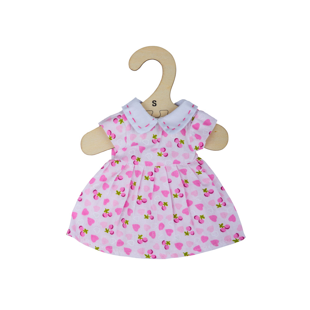 Pink dress with pink hearts - Small - BJD540