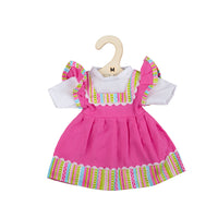 Pink dress with striped trim (for Size Medium Doll)