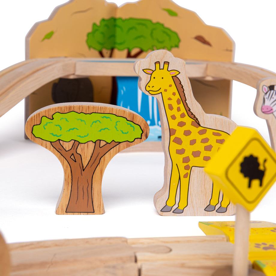 Safari Train Set Wooden Train Sets Bigjigs Rail Bigjigs Toys