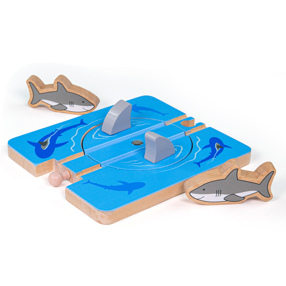 Shark Attack Wooden Train Track | Wooden Train Accessories | Bigjigs Toys