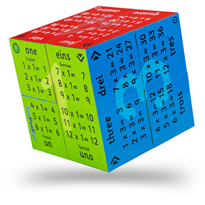 1 - 12 Times Tables Cubebook (English French German & Spanish)