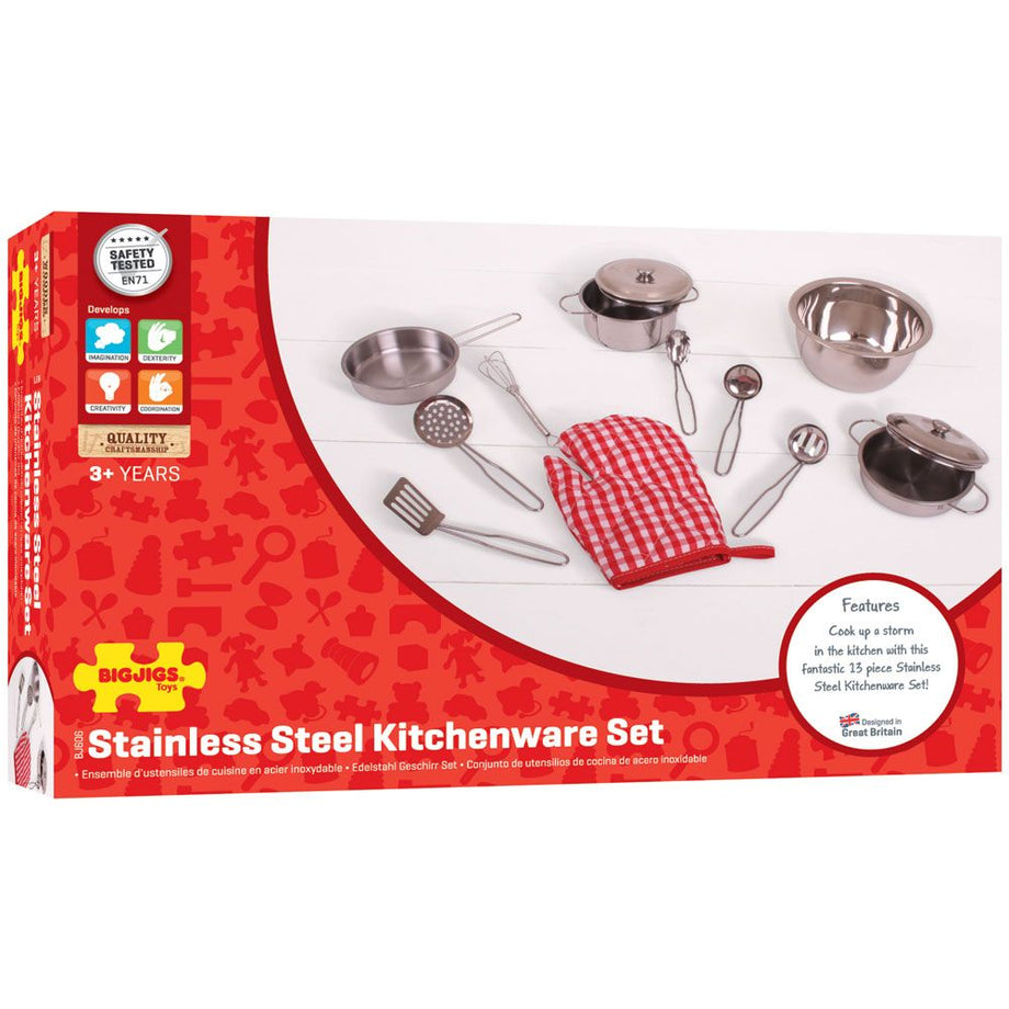 Miniature Cooking Stainless Steel Kitchen Playset Kitchen Set Toys