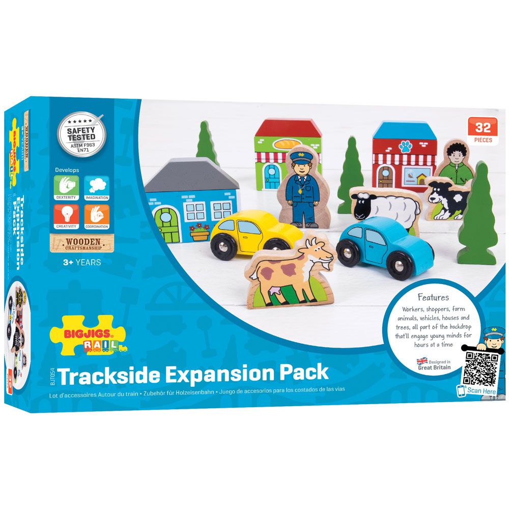 Trackside Accessory Set | Wooden Train Set Accessories | Bigjigs Rail ...