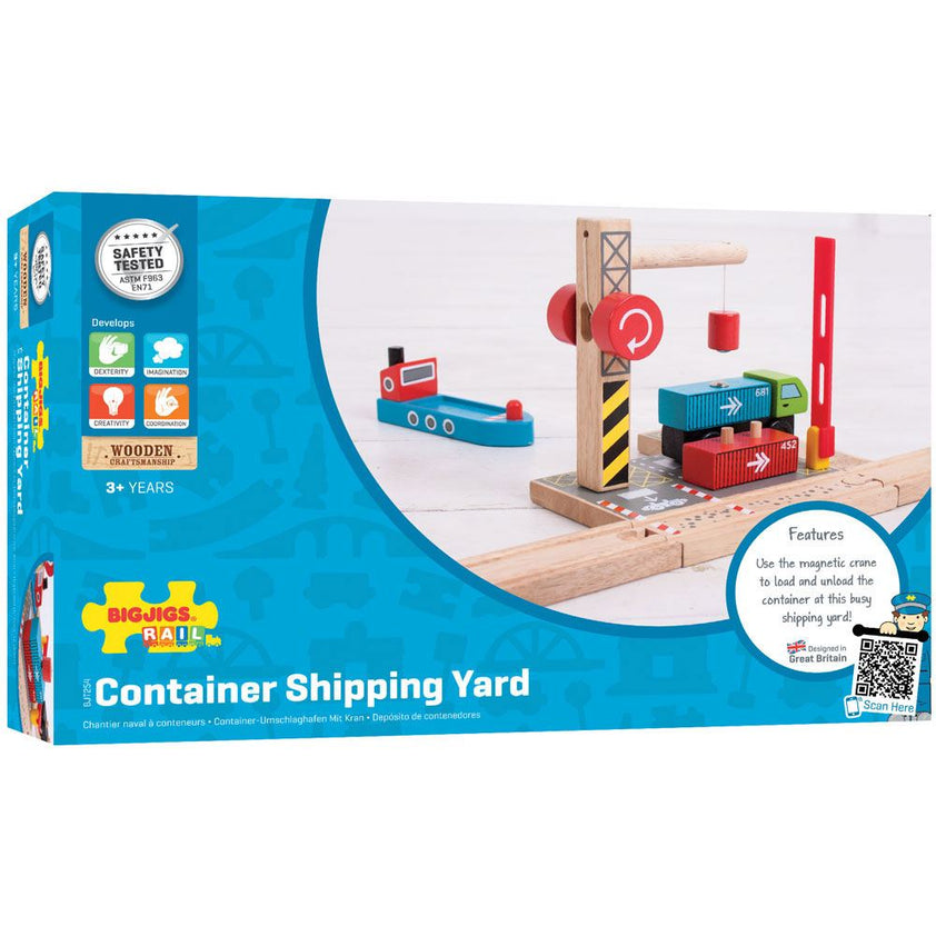Container Shipping Yard | Wooden Train Accessories | Bigjigs Toys