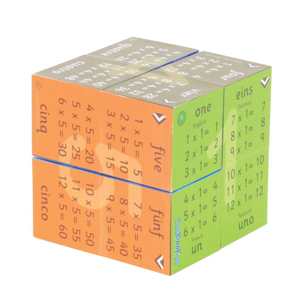1 - 12 Times Tables Cubebook (English French German & Spanish)