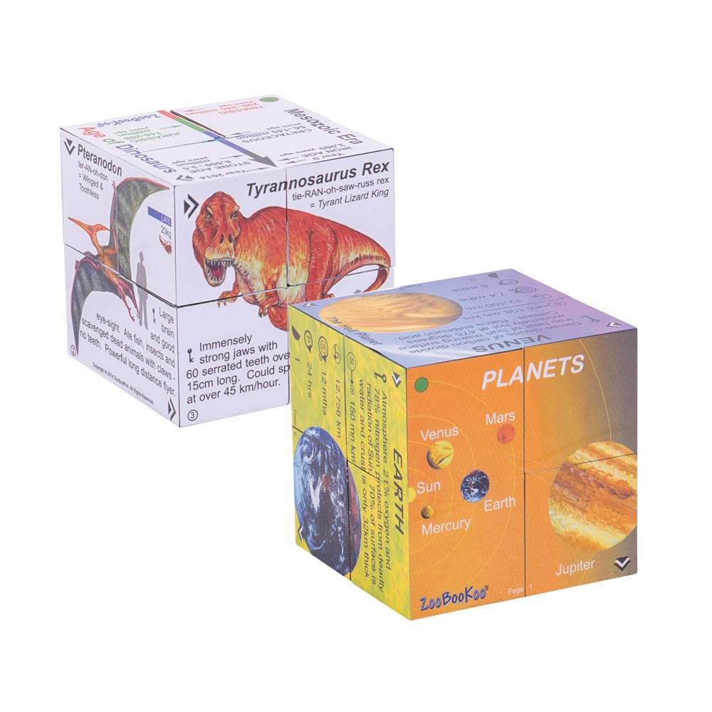 Science and History Cube Book Pack - Dinosaurs and Planets Cubes