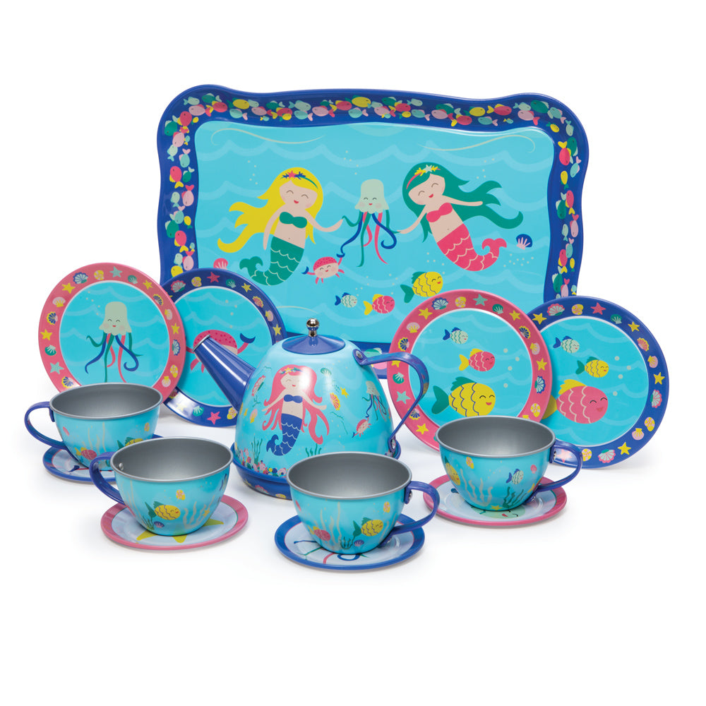 Mermaid Tin Kids Tea Set | Schylling | Bigjigs Toys