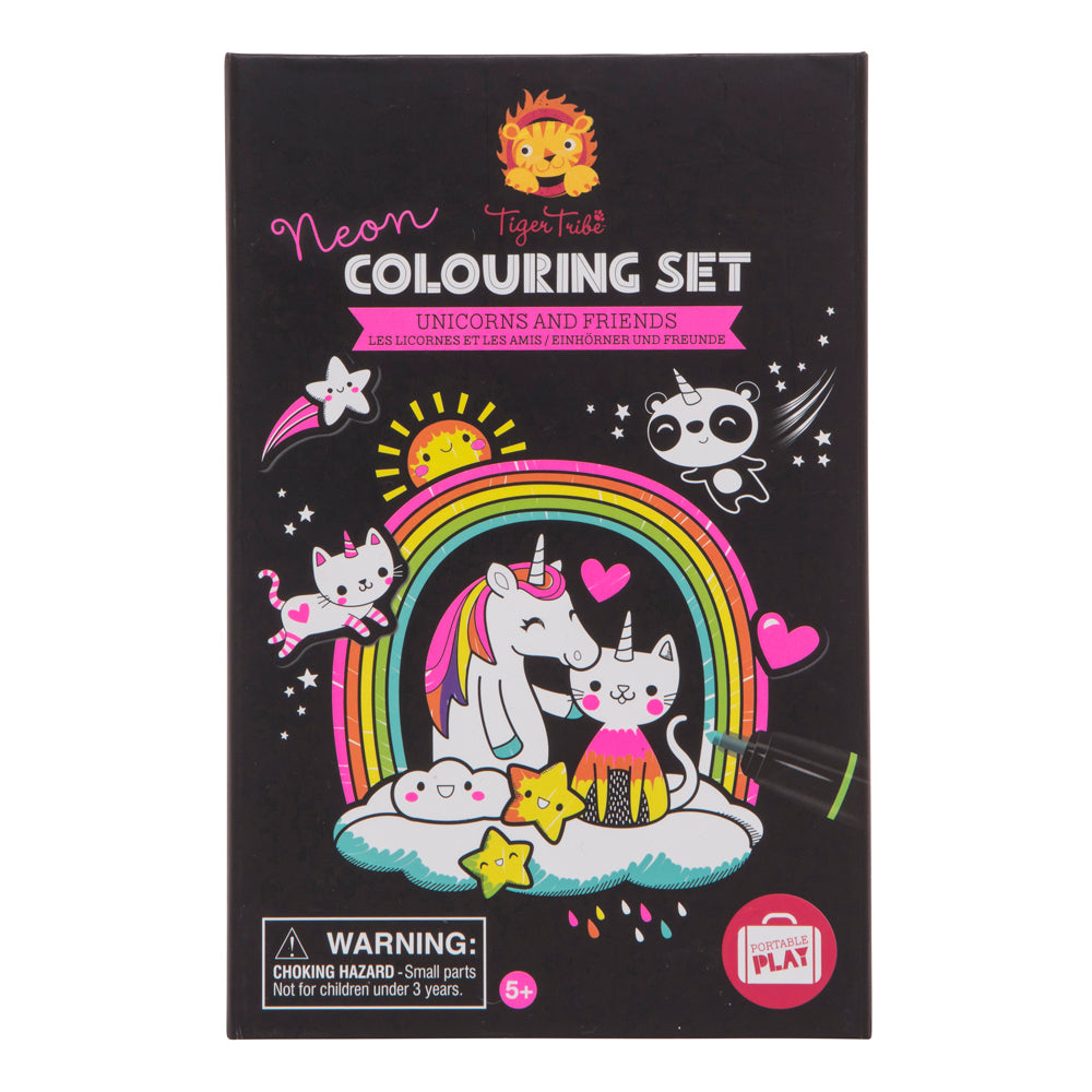 Tiger Tribe TR60258 Neon Colouring Set - Unicorns and Friends