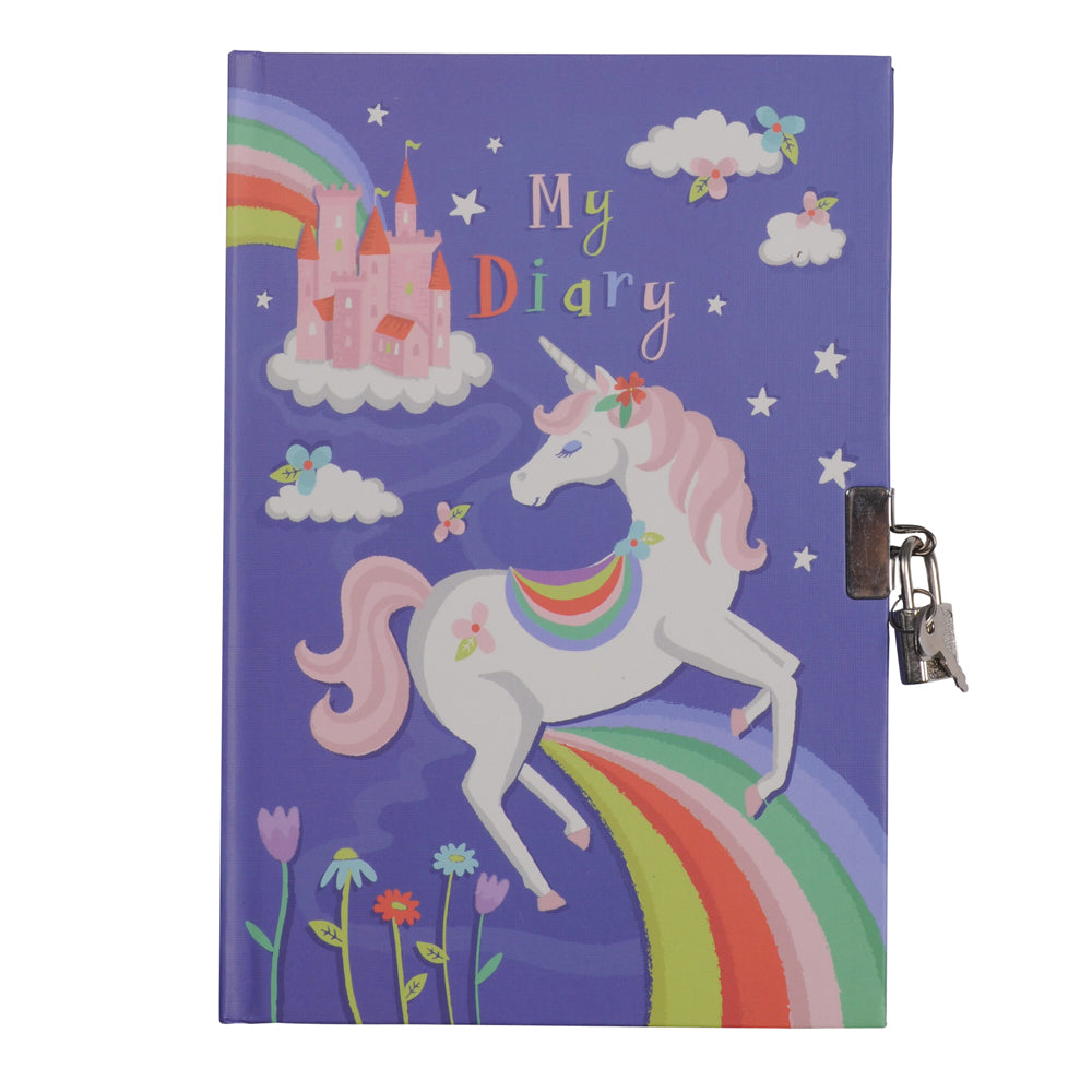 Tiger Tribe TR61602 Lockable Diary - Unicorn Rainbows