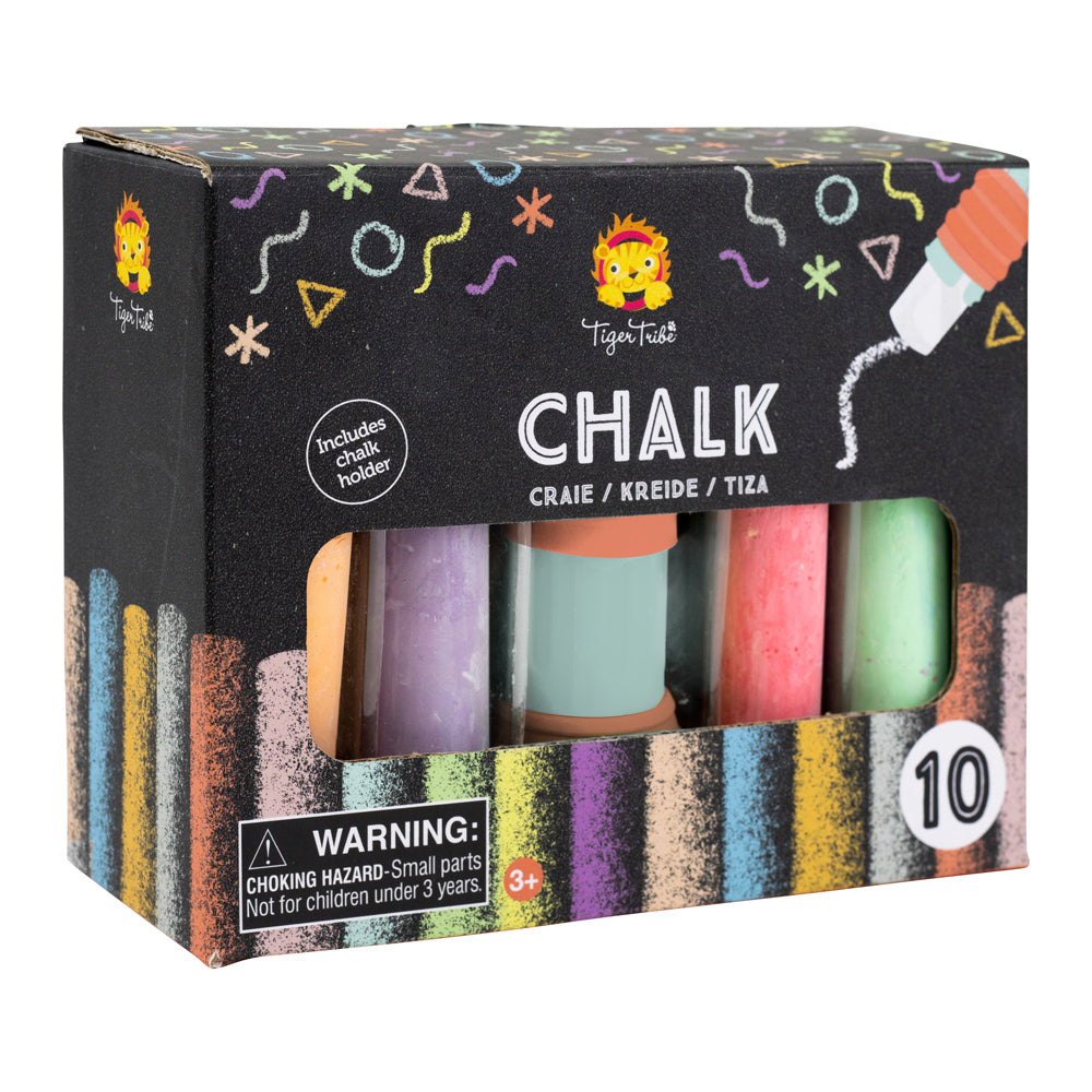 Tiger Tribe Coloured Jumbo Chalks | Kids Chalk | Bigjigs Toys